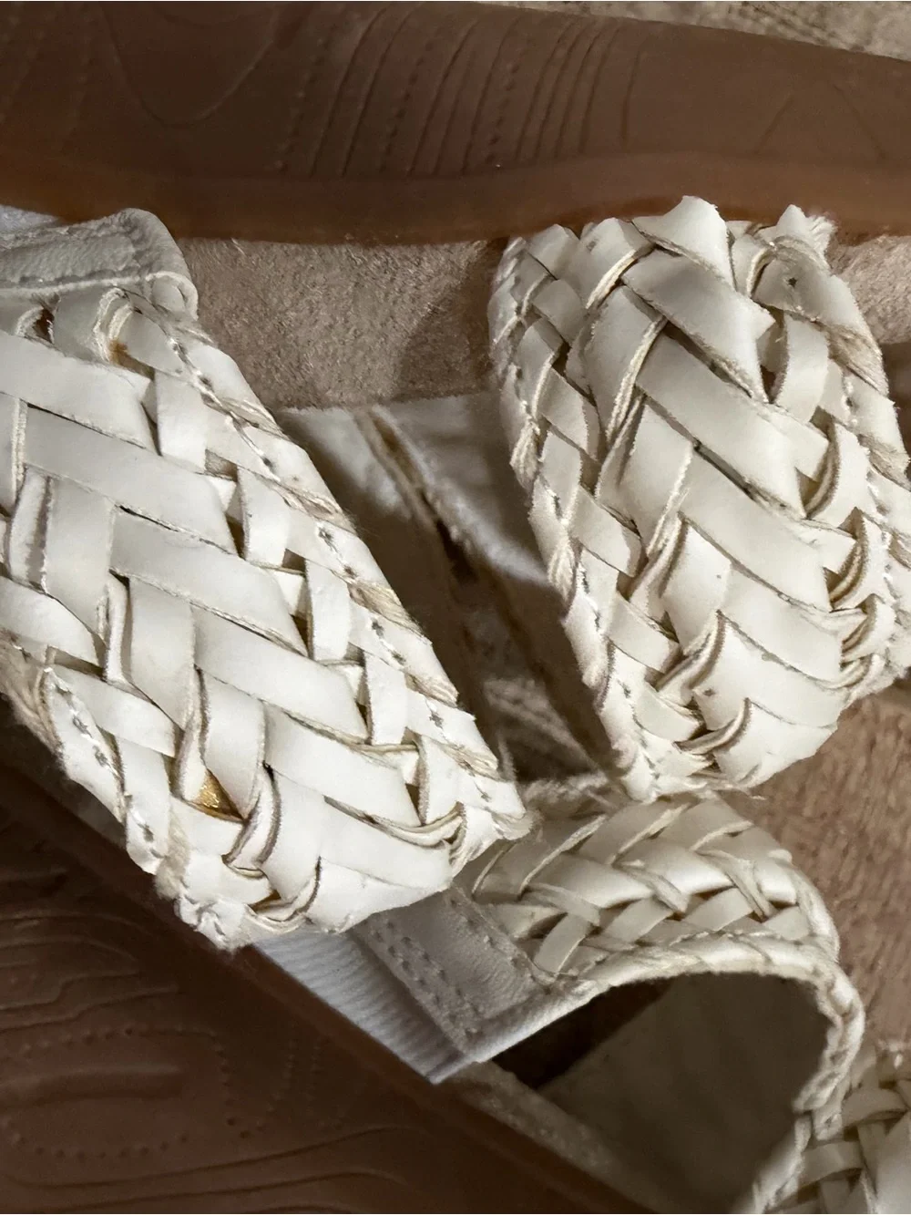 BareTraps Off-White Braided Slide Sandals Size 9.5 - Picture 6 of 8